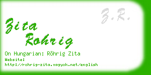 zita rohrig business card